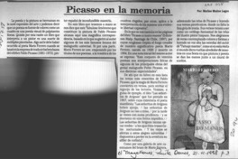 Picasso en la memoria  [artículo] Marino Muñoz Lagos.