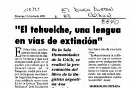 "El tehuelche, una lengua en vías de extinción"  [artículo].