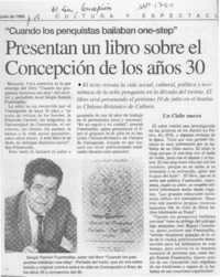 Presentan un libro sobre el Concepción de los años 30  [artículo].