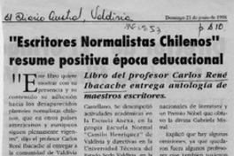 "Escritores normalistas chilenos" resume positiva época educacional