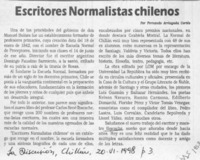 Escritores normalistas chilenos  [artículo] Fernando Arriagada Cortés.