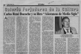 Carlos René Ibacache y su libro, "Añoranzas de medio siglo"  [artículo] Guillermo Rubilar Saldías.