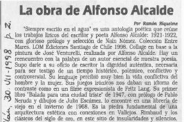 La obra de Alfonso Alcalde  [artículo] Ramón Riquelme.