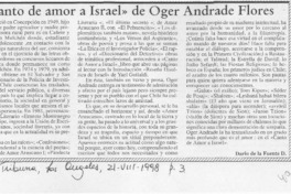 "Canto de amor a Israel"  [artículo] Darío de la Fuente D.