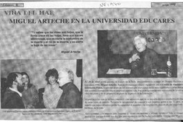Miguel Arteche en la Universidad Educares  [artículo].