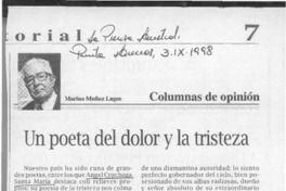 Un poeta del dolor y la tristeza  [artículo] Marino Muñoz Lagos.