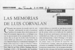 Las memorias de Luis Corvalán  [artículo] Wellington Rojas Valdebenito.