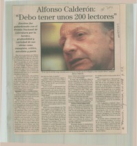 Alfonso Calderón, "Debo tener unos 200 lectores"