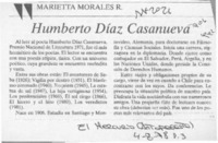 Humberto Díaz Casanueva  [artículo] Marietta Morales R.