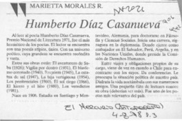 Humberto Díaz Casanueva  [artículo] Marietta Morales R.