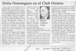 Delia Domínguez en el Club Osorno  [artículo] Rafael Carrasco Coral.