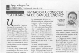 Invitación a conocer "La pajarera de Samuel Encino"  [artículo] Manuel Gallegos.