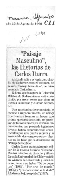 "Paisaje masculino" las historias de Carlos Iturra  [artículo].