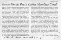 Evocación del poeta Carlos Mondaca Cortés  [artículo] María Cristina Menares.