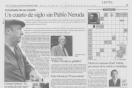 Un Cuarto de siglo sin Pablo Neruda