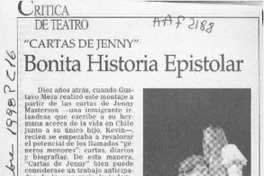 "Cartas de Jenny" bonita historia epistolar  [artículo] Carola Oyarzún L.