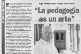 "La pedagogía es un arte"  [artículo].