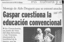Gaspar cuestiona la educación convencional  [artículo] Leopoldo Pulgar I.