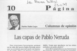 Las capas de Pablo Neruda  [artículo] Marino Muñoz Lagos.