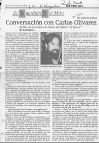 Conversación con Carlos Olivarez  [artículo] Pedro Guillermo Jara.