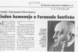 Rinden homenaje a Fernando Santiván  [artículo].