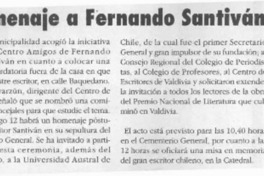 Homenaje a Fernando Santiván  [artículo].