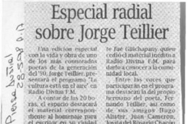 Especial radial sobre Jorge Teillier  [artículo].