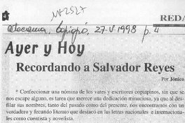 Recordando a Salvador Reyes  [artículo] Jónico.