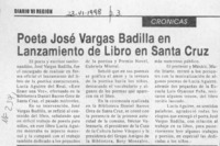 Poeta José Vargas Badilla en lanzamiento de libro en Santa Cruz  [artículo].