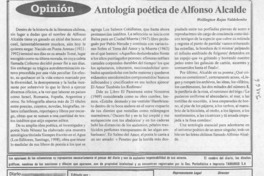 Antología poética de Alfonso Alcalde  [artículo] Wellignton Rojas Valdebenito.