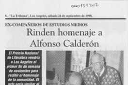 Rinden homenaje a Alfonso Calderón