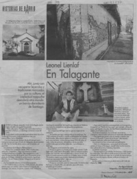 Leonel Lienlaf en Talagante  [artículo] Miguel Laborde.