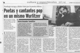 Poetas y cantantes pop en un mismo Wurlitzer  [artículo] Andrés Gómez.