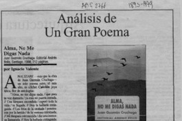 Análisis un gran poema  [artículo] Ignacio Valente.
