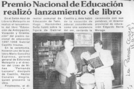 Premio Nacional de Educación realizó lanzamiento de libro  [artículo].