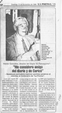"Me considero amigo del diario y de Curicó"  [artículo].