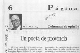 Un poeta de provincia  [artículo] Marino Muñoz Lagos.