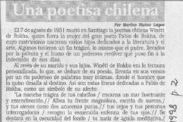 Una poetisa chilena  [artículo] Marino Muñoz Lagos.