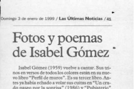 Fotos y poemas de Isabel Gómez  [artículo].