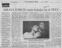 Amaya Forch canta baladas en el TEUC  [artículo] J. I. V.