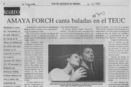 Amaya Forch canta baladas en el TEUC  [artículo] J. I. V.