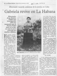 Gabriela revive en La Habana  [artículo].