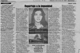 Reportaje a la impunidad  [artículo] Carlos F. Reyes.