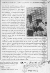 Historia y crisis de la educación chilena  [artículo].