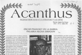 Oscar Pinochet de la Barra: palabra hecha emoción  [artículo] Amparo Pozo.