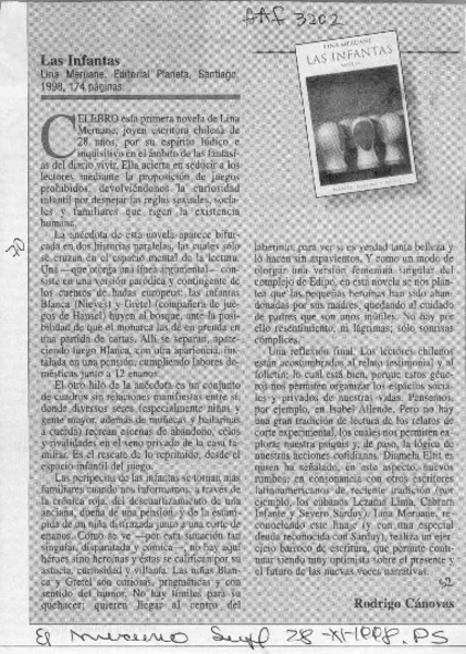Las infantas  [artículo] Rodrigo Cánovas.