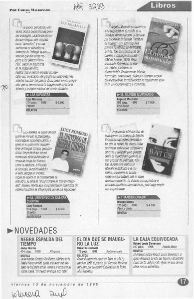 Libros  [artículo] Carlos Maldonado.