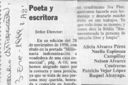 Poeta y escritora  [artículo] Alicia Alvarez Pérez.