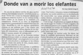 Donde van a morir los elefantes  [artículo] Juan Gabriel Araya G.