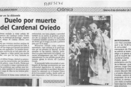 Duelo por muerte del Cardenal Oviedo  [artículo].